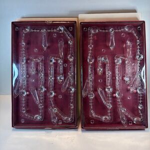SET OF 2 Pottery Barn Chandelier Glass Garland CLEAR 60” New Open Box